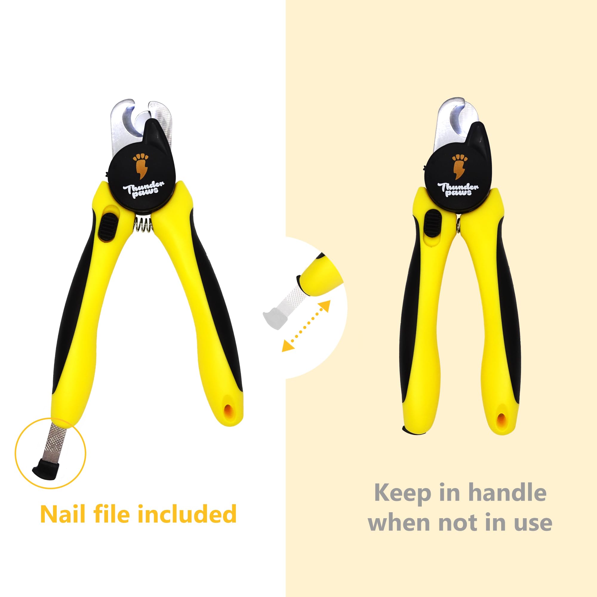 Thunderpaws Led Dog Nail Clippers With Light, Trimmers With Protective Guard, Quick Sensor, Safety Lock And Nail File - Suitable